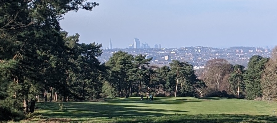 The Addington Golf Course in Surrey provides beautiful vistas of central London.